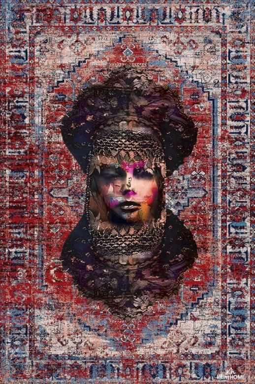 Drom Kaymaz Tabanlı Yıkanabilir Etnik Anadolu Motifli Modern Halı