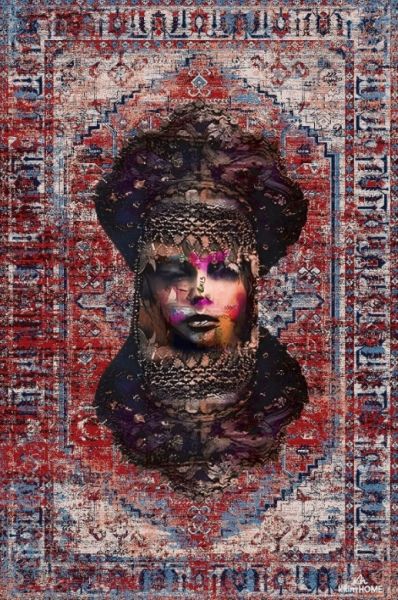 Drom Kaymaz Tabanlı Yıkanabilir Etnik Anadolu Motifli Modern Halı