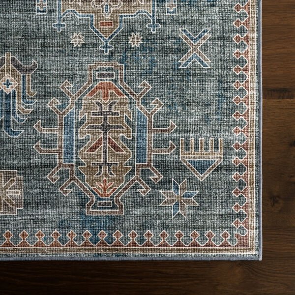Atelier 503 Sage Green Eskitme Vintage Halı Etnik Dokuma Otantik Yıkanabilir Salon Mutfak Yatak Odası Koridor Halısı