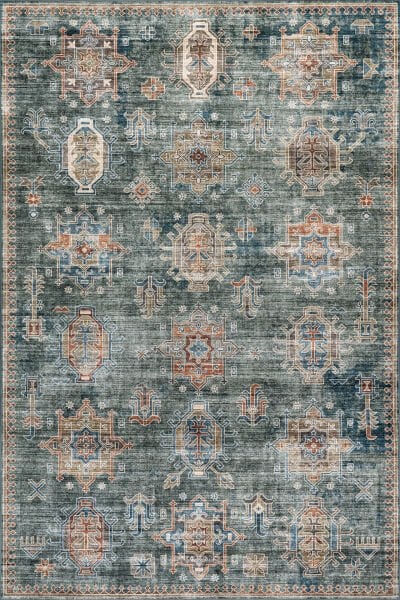 Atelier 503 Sage Green Eskitme Vintage Halı Etnik Dokuma Otantik Yıkanabilir Salon Mutfak Yatak Odası Koridor Halısı