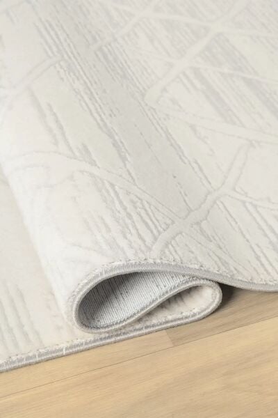 Seyran Halı Asya 522 Gri Akrilik Salon Halısı Yolluk Modern Akrilik Halı Dokuma Taban Saçaklı Modern Şık Halı