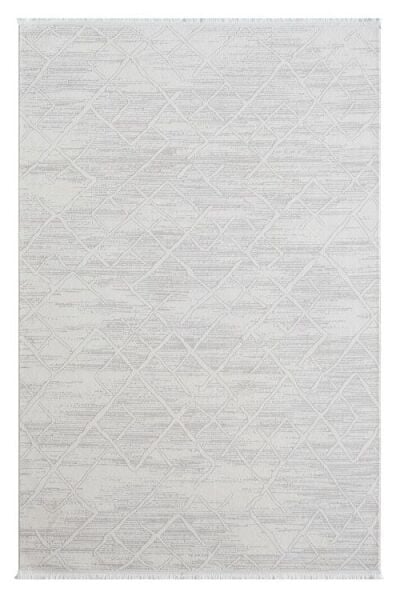 Seyran Halı Asya 522 Gri Akrilik Salon Halısı Yolluk Modern Akrilik Halı Dokuma Taban Saçaklı Modern Şık Halı