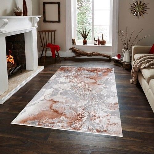 Merinos Halı Therapy 19112 020 Yün Tuşeli Modern Salon Halısı Gri Kahve 100x200