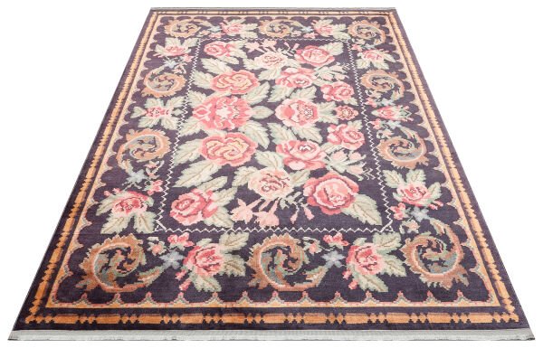 Eko Halı Antique ATK 02 Black Karabağ Antik Desen Makinede Yıkanabilir Halı Kaymaz Taban Vintage Modern Salon Mutfak Koridor Halısı