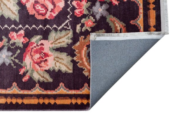 Eko Halı Antique ATK 02 Black Karabağ Antik Desen Makinede Yıkanabilir Halı Kaymaz Taban Vintage Modern Salon Mutfak Koridor Halısı