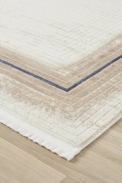 Seyran Halı Asya 526 Mavi Akrilik Çerçeveli Klasik Desen Salon Halısı Yolluk Modern Akrilik Halı Dokuma Taban Saçaklı Modern Şık Halı