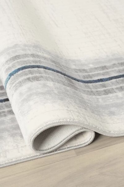 Seyran Halı Asya 530 Mavi Akrilik Çerçeveli Klasik Desen Salon Halısı Yolluk Modern Akrilik Halı Dokuma Taban Saçaklı Modern Şık Halı