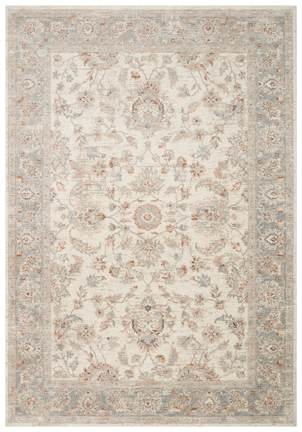 Eko Halı Efes 04 Cream Grey XW  Vintage Etnik Desenlere Sahip Özel Yumuşak Tuşeli Polysoft İpler ile Üretilen Makine Halısı