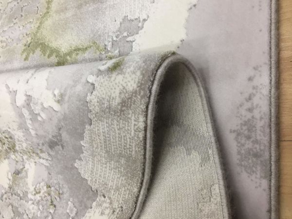 Merinos Halı Therapy 19112 040 Yün Tuşeli Modern Salon Halısı Gri Yeşil 200x290