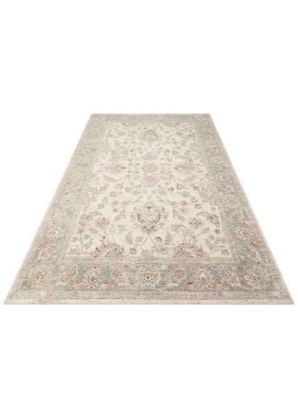 Eko Halı Efes 04 Cream Grey XW  Vintage Etnik Desenlere Sahip Özel Yumuşak Tuşeli Polysoft İpler ile Üretilen Makine Halısı