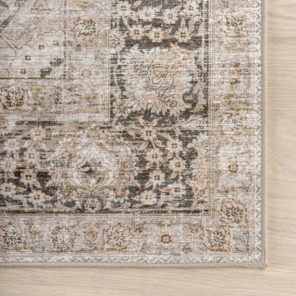 Atelier 504 Soft Greige Eskitme Vintage Halı Etnik Dokuma Otantik Yıkanabilir Salon Mutfak Yatak Odası Koridor Halısı