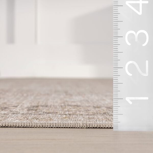Atelier 504 Soft Greige Eskitme Vintage Halı Etnik Dokuma Otantik Yıkanabilir Salon Mutfak Yatak Odası Koridor Halısı