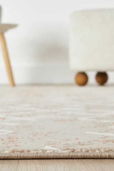 Seyran Halı Asya 521 Terra Akrilik Salon Halısı Yolluk Modern Akrilik Halı Dokuma Taban Saçaklı Modern Şık Halı