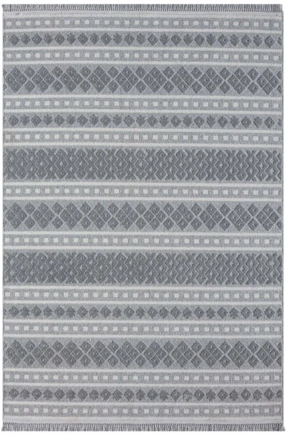 Seyran Halı İbiza 151 Gri Yumuşak Tuşeli Kabartmalı Modern Salon Halısı Mutfak Halısı Yolluk