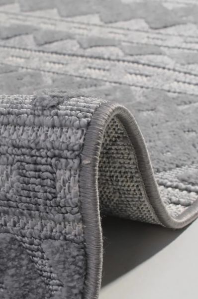 Seyran Halı İbiza 151 Gri Yumuşak Tuşeli Kabartmalı Modern Salon Halısı Mutfak Halısı Yolluk