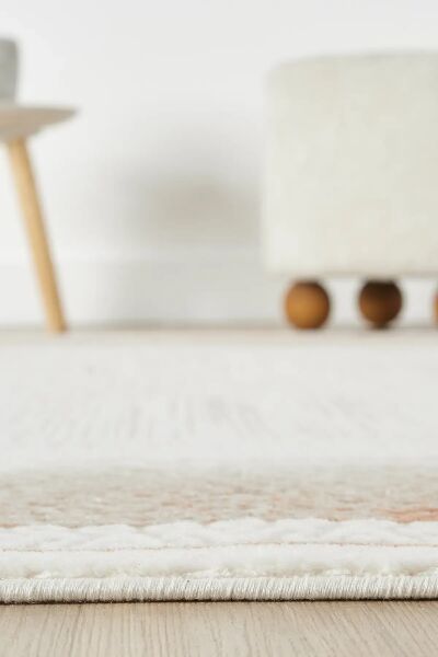 Seyran Halı Asya 525 Terra Çerçeveli Akrilik Salon Halısı Yolluk Modern Akrilik Halı Dokuma Taban Saçaklı Modern Şık Halı