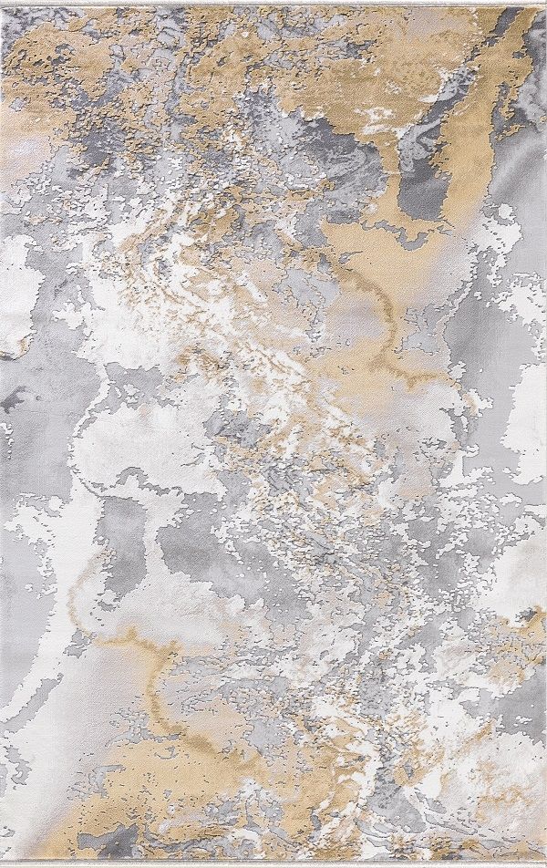Merinos Halı Therapy 19112 095 Yün Tuşeli Modern Salon Halısı Gri Hardal 200x290
