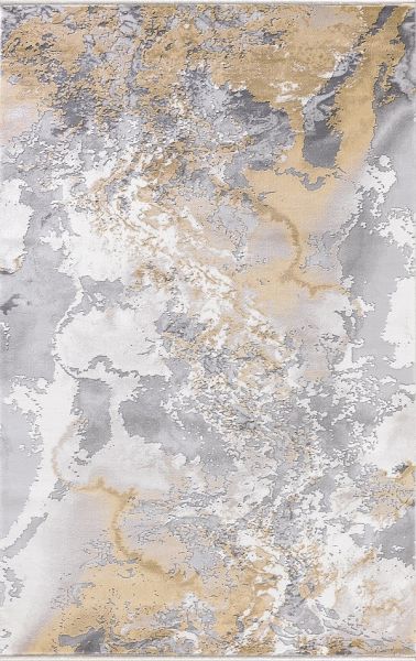 Merinos Halı Therapy 19112 095 Yün Tuşeli Modern Salon Halısı Gri Hardal 200x290