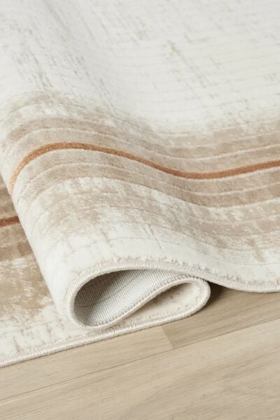 Seyran Halı Asya 526 Terra Çerçeveli Akrilik Salon Halısı Yolluk Modern Akrilik Halı Dokuma Taban Saçaklı Modern Şık Halı