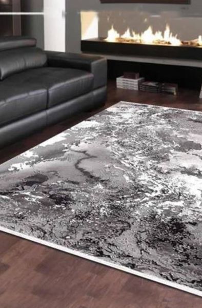 Merinos Halı Therapy 19112 096 Yün Tuşeli Modern Salon Halısı Gri 100x300