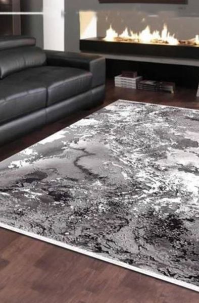 Merinos Halı Therapy 19112 096 Yün Tuşeli Modern Salon Halısı Gri 125x200