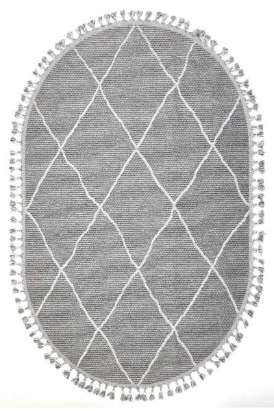 Eko Halı Soho SH 02 Grey Hav Toz Vermez Modern Bukle Makine Halısı Yolluk Gri Oval Mutfak Halısı