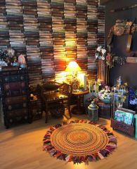 Milda 13 Multi Püsküllü Bohem Jüt Kilim Hasırlı El Örgüsü Çift Taraflı Kilim Yuvarlak Modern Jüt Halı 90x90