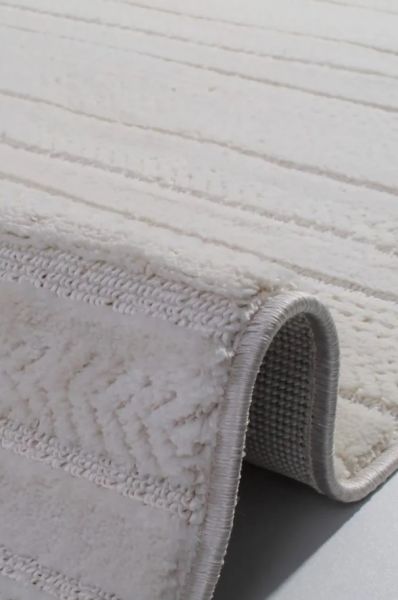 Seyran Halı İbiza 154 Krem Yumuşak Tuşeli Kabartmalı Modern Salon Halısı Mutfak Halısı Yolluk