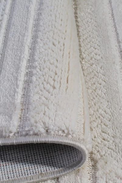 Seyran Halı İbiza 154 Krem Yumuşak Tuşeli Kabartmalı Modern Salon Halısı Mutfak Halısı Yolluk