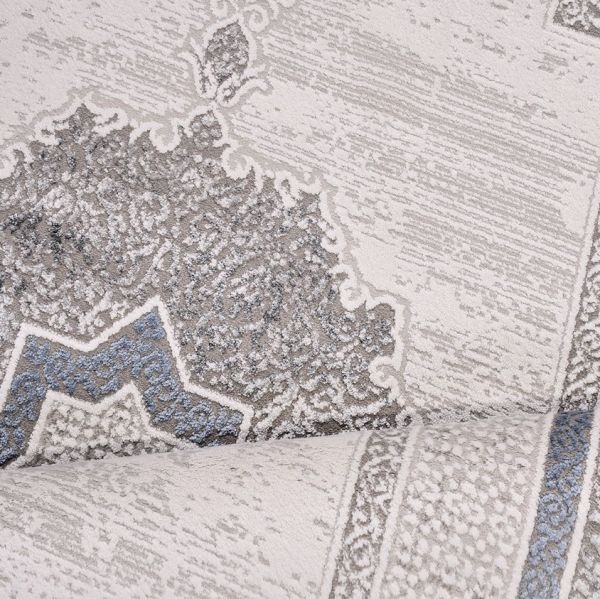 Crea Halı Belinda BM04 Akrilik Dokuma Avangart Gri Mavi Klasik Salon Halısı My Crea Home