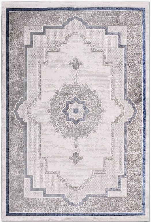 Crea Halı Belinda BM04 Akrilik Dokuma Avangart Gri Mavi Klasik Salon Halısı My Crea Home