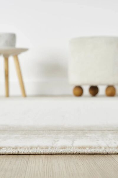 Seyran Halı Asya 526 Vizon Çerçeveli Akrilik Salon Halısı Yolluk Modern Akrilik Halı Dokuma Taban Saçaklı Modern Şık Halı