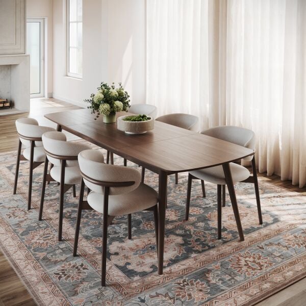 Atelier 505 Dusty Blue Eskitme Vintage Halı Etnik Dokuma Otantik Yıkanabilir Salon Mutfak Yatak Odası Koridor Halısı