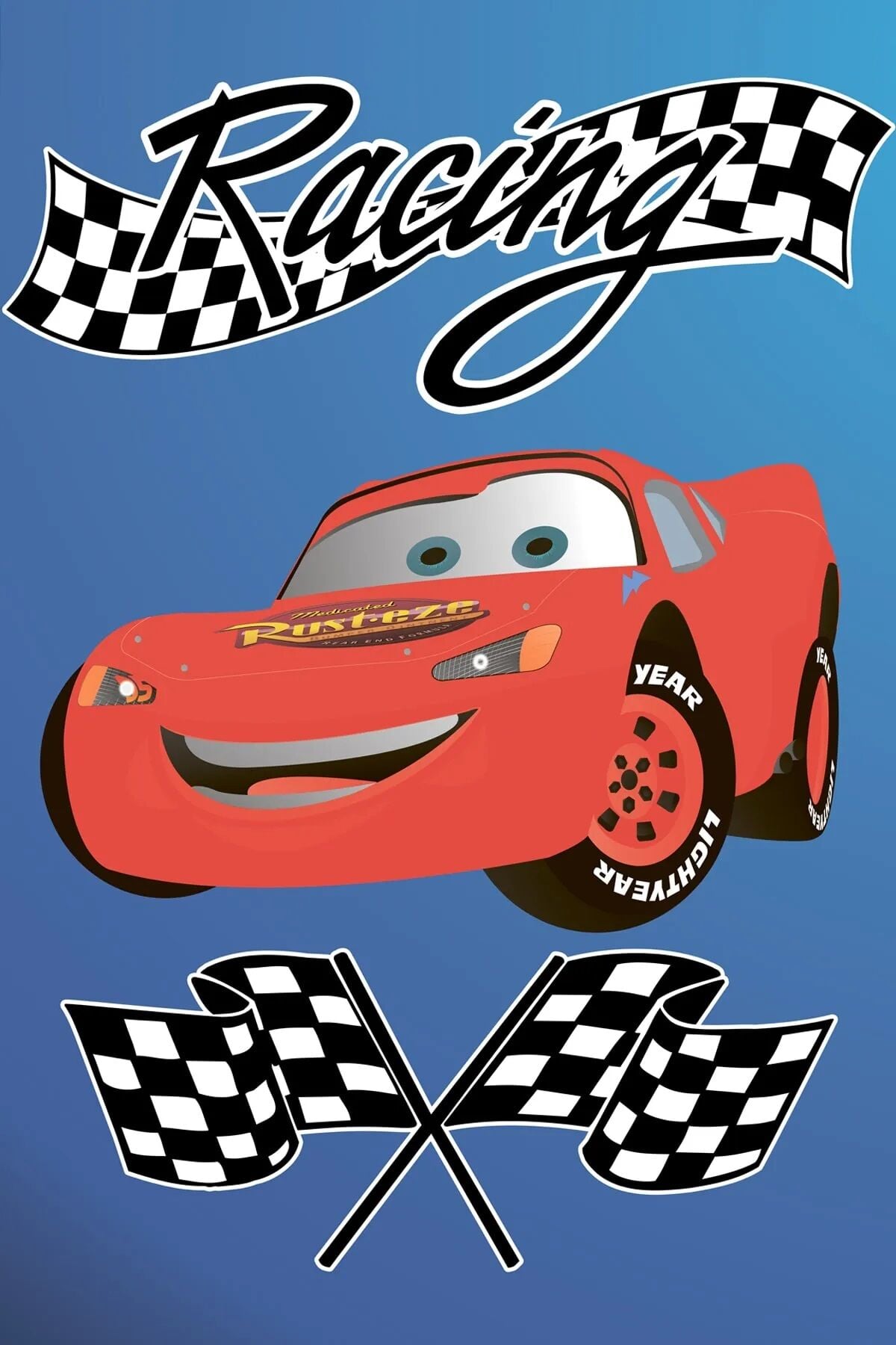 Cino 88 Kırmızı Şimşek Yarış Arabası Erkek Çocuk Odası Oyun Halısı Mavi