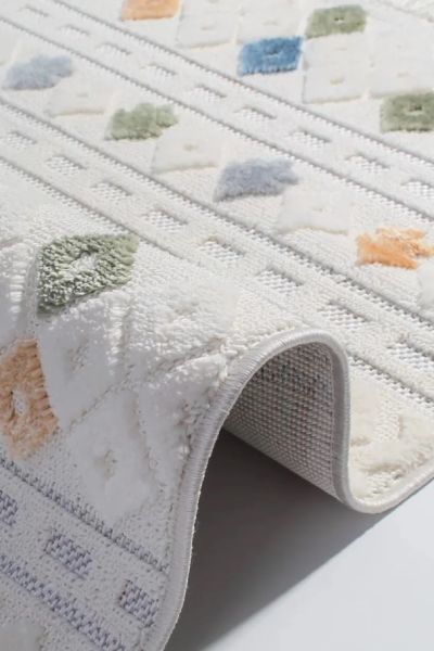 Seyran Halı İbiza 151 Multi Yumuşak Tuşeli Kabartmalı Modern Salon Halısı Mutfak Halısı Yolluk