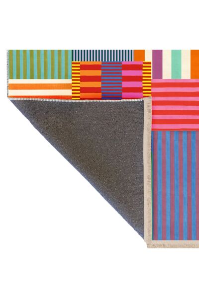 Dopamin Tarz Çok Renkli Modern Çizgiler Kreatif Dokuma Taban Dekoratif Halı Multy Salon Koridor Mutfak Oturma Odası Halısı Modern Halı