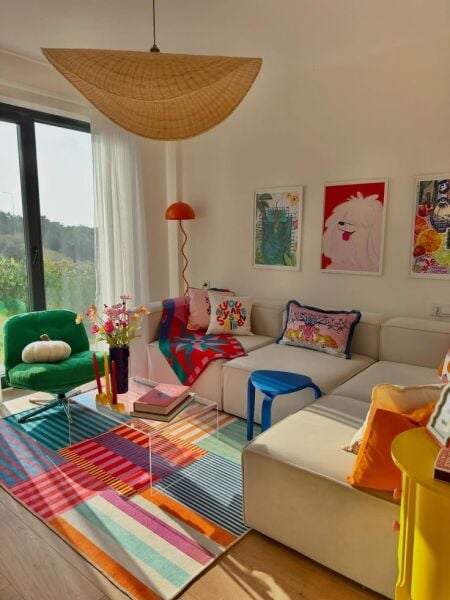 Dopamin Tarz Çok Renkli Modern Çizgiler Kreatif Dokuma Taban Dekoratif Halı Multy Salon Koridor Mutfak Oturma Odası Halısı Modern Halı