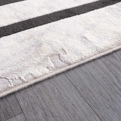 Merinos Halı Therapy 33260 090 Yün Tuşeli Çerçeveli Modern Salon Halısı Gri Siyah 200x290