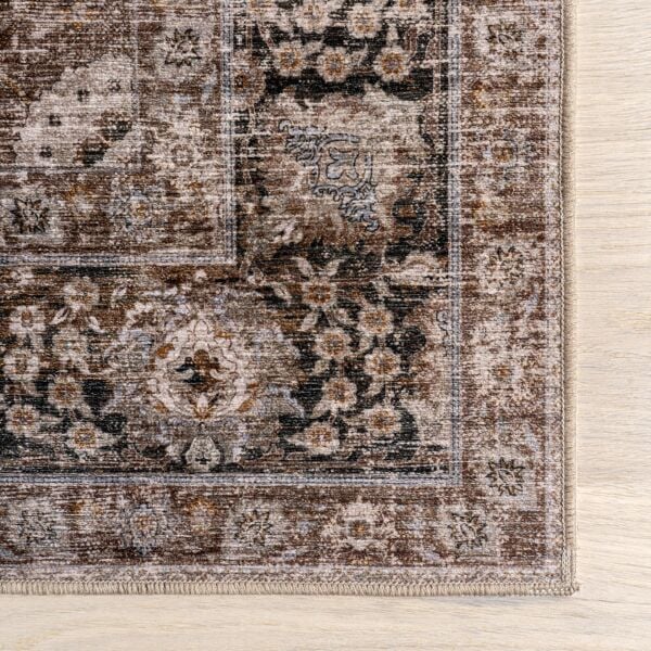 Atelier 501 Brown Taupe Eskitme Vintage Antre Hol Halısı Etnik Dokuma Otantik Özel Ölçü Yolluk