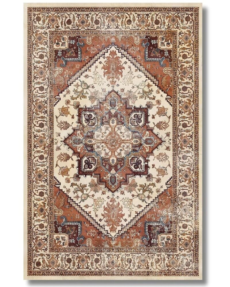 Drom Pamuk Dokuma Taban Makinede Yıkanabilen Kilim Kaymaz Şönil Otantik Vintage Halı