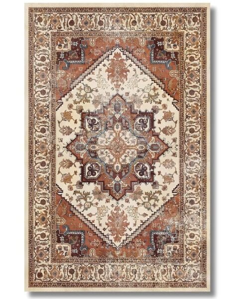 Drom Pamuk Dokuma Taban Makinede Yıkanabilen Kilim Kaymaz Şönil Otantik Vintage Halı