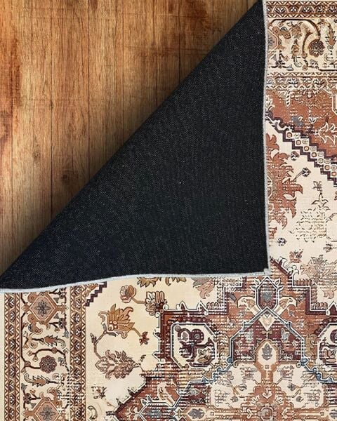 Drom Pamuk Dokuma Taban Makinede Yıkanabilen Kilim Kaymaz Şönil Otantik Vintage Halı