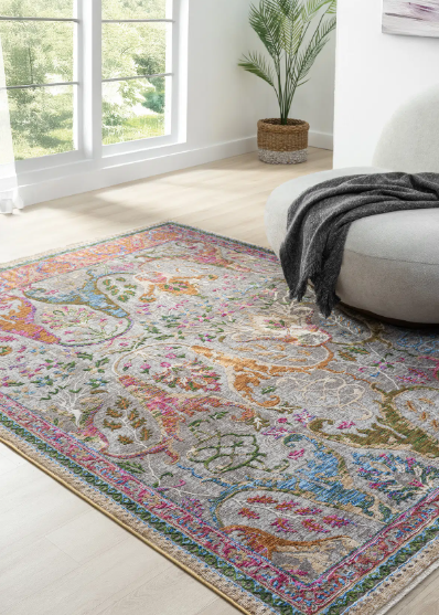 Seyran Halı Monde 800 Multi Vintage Çiçekli Klasik Halı  Antik Motifli Dekoratif Salon Halısı
