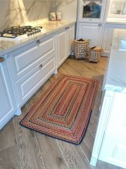 Milda 32 Multi Jüt Hasırlı El Örgüsü Çift Taraflı Kilim Dikdörtgen Jüt Halı 100x200