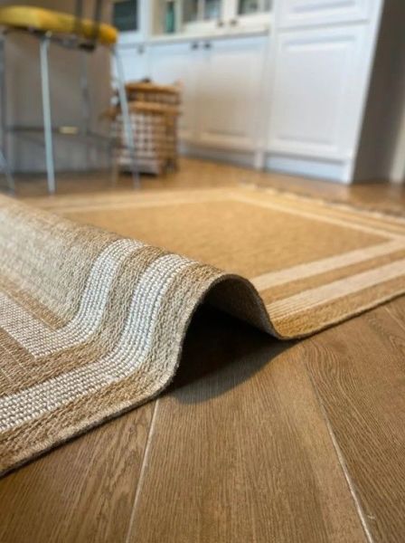 Seyran Halı 670 Bej İndia Modern Jüt Dokulu Modern Kahverengi Halı Hasır Model Yolluk 100x150