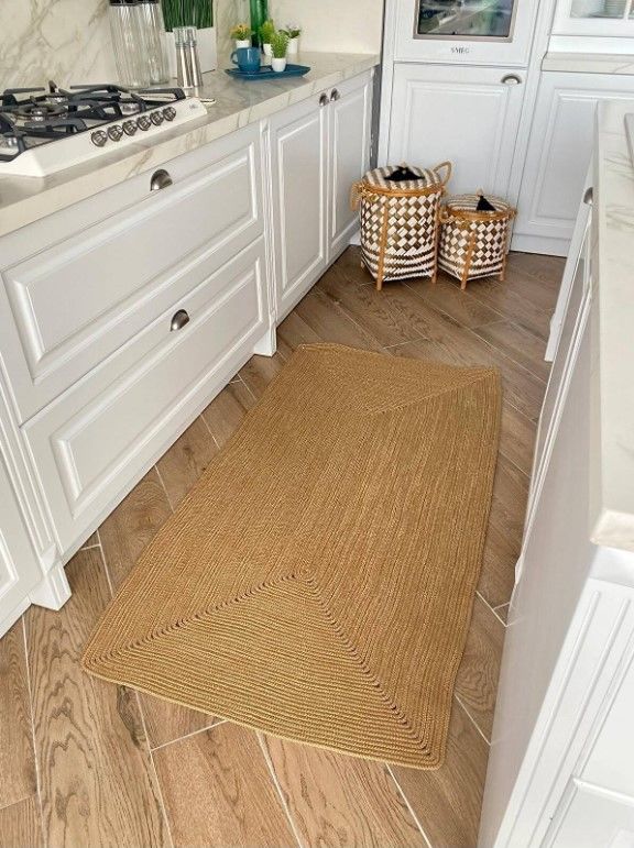 Milda 33 Jüt Hasırlı El Örgüsü Çift Taraflı Kilim Dikdörtgen Jüt Halı 100x200