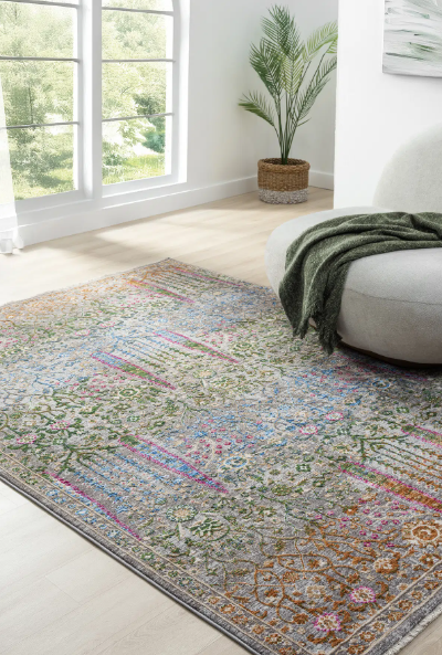 Seyran Halı Monde 801 Multi Vintage Çiçekli Klasik Halı  Antik Motifli Dekoratif Salon Halısı