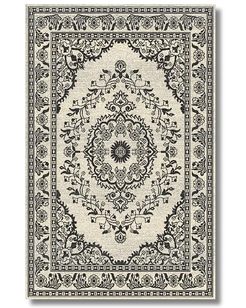 Drom Pamuk Dokuma Taban Makinede Yıkanabilen Kilim Kaymaz Şönil Modern Şık Vintage Halı