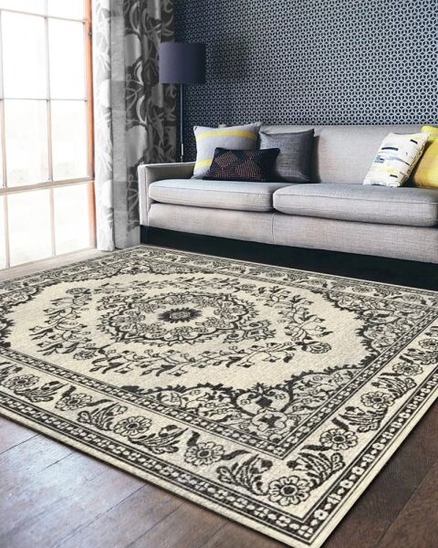 Drom Pamuk Dokuma Taban Makinede Yıkanabilen Kilim Kaymaz Şönil Modern Şık Vintage Halı