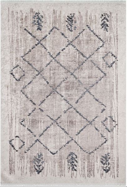 Halımax Dara 022 Yıkanabilir Kaymaz Dokuma Tabanlı Otantik Bej Vintage Modern Halı Etnik Desenli  Salon, Oturma Odası Mutfak Yatak Odası ve Antre Halısı